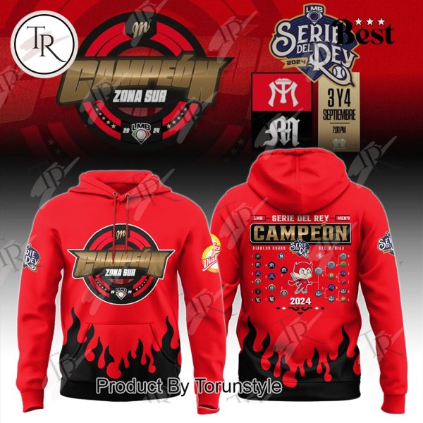 Diablos Rojos del Mexico Campeon Serie Del Rey 2024 Hoodie – Red