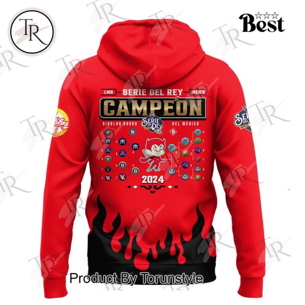 Diablos Rojos del Mexico Campeon Serie Del Rey 2024 Hoodie – Red