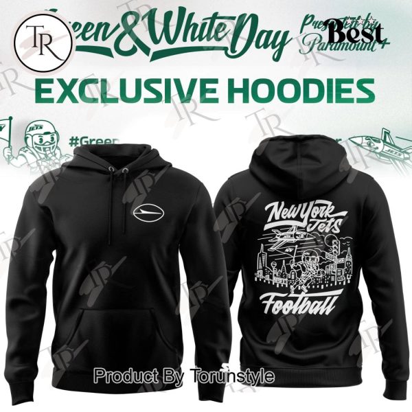 New York Jets Green & White Day Hoodie – Black