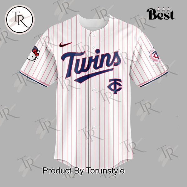 Personalized Minnesota Twins x Hello Kitty Day Baseball Jersey – White