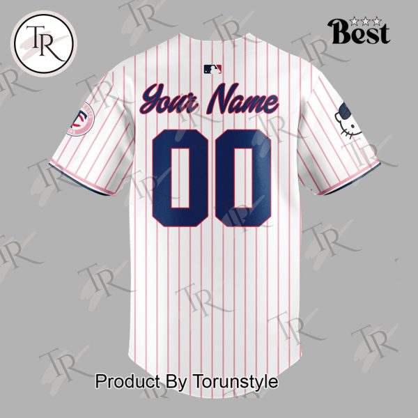 Personalized Minnesota Twins x Hello Kitty Day Baseball Jersey – White