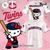 Personalized Minnesota Twins x Hello Kitty Day Baseball Jersey – Pink