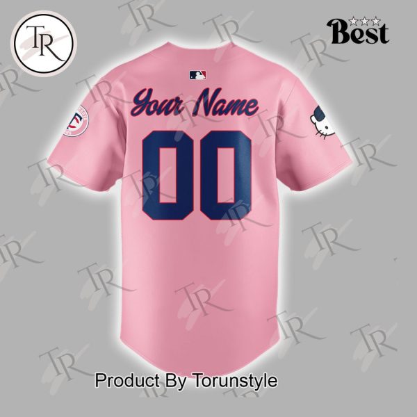 Personalized Minnesota Twins x Hello Kitty Day Baseball Jersey – Pink