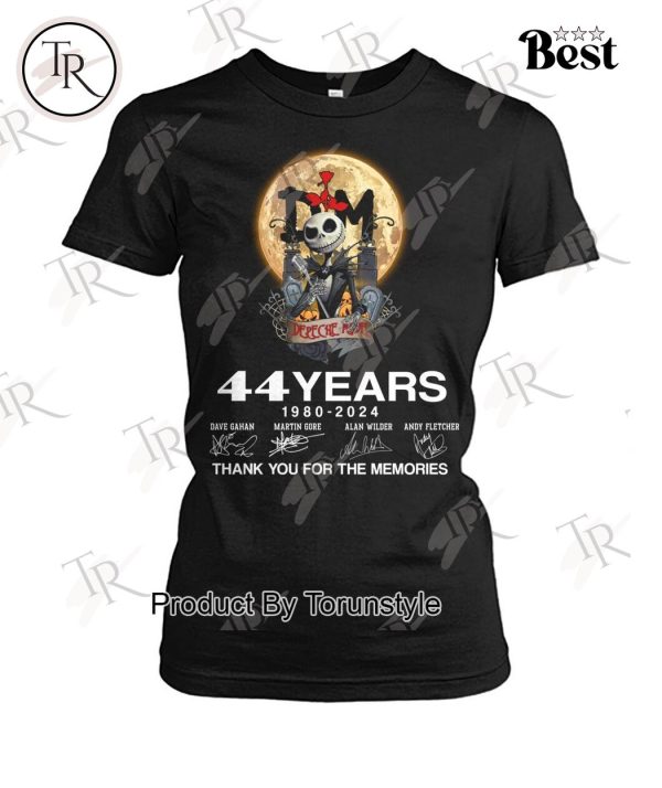 Depeche Mode x Jack Skellington 44 Years 1980 – 2024 Thank You For The Memories T-Shirt