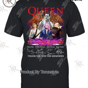 Queen 55th Anniversary 1970 – 2025 Thank You For The Memories T-Shirt