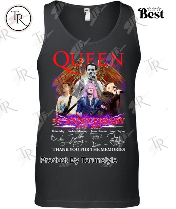 Queen 55th Anniversary 1970 – 2025 Thank You For The Memories T-Shirt