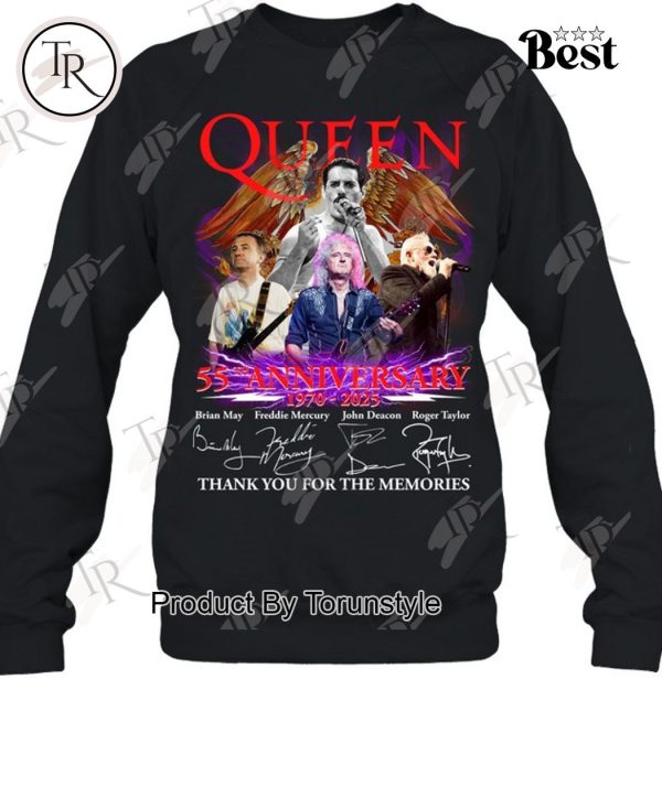 Queen 55th Anniversary 1970 – 2025 Thank You For The Memories T-Shirt