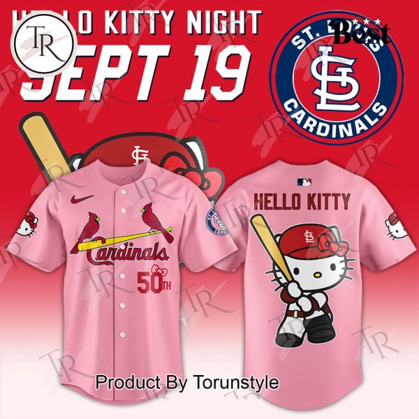 St. Louis Cardinals x Hello Kitty Night Sept 19 Baseball Jersey – Pink