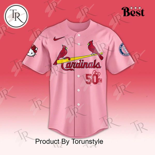 St. Louis Cardinals x Hello Kitty Night Sept 19 Baseball Jersey – Pink