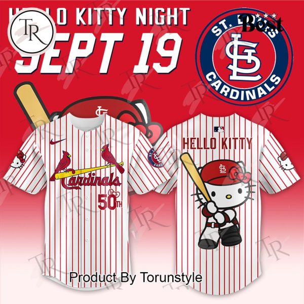 St. Louis Cardinals x Hello Kitty Night Sept 19 Baseball Jersey – White