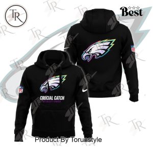 Philadelphia Eagles 2024 Crucial Catch Intercept Cancer Hoodie