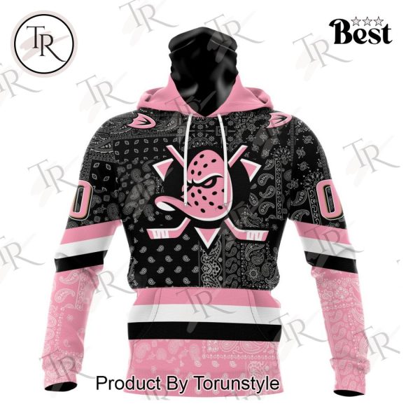 NHL Anaheim Ducks Special Pink Paisley Design Hoodie