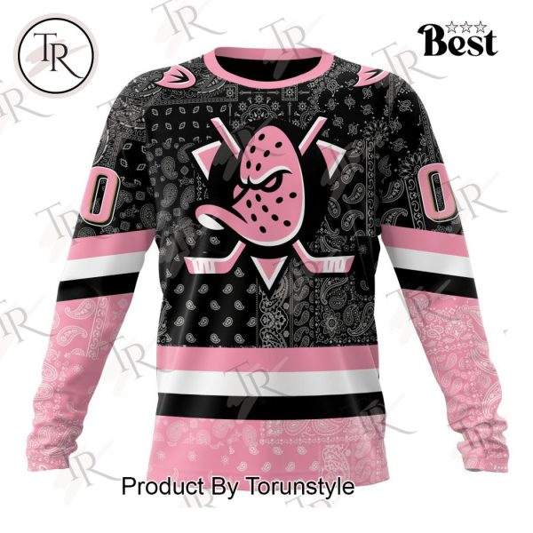 NHL Anaheim Ducks Special Pink Paisley Design Hoodie