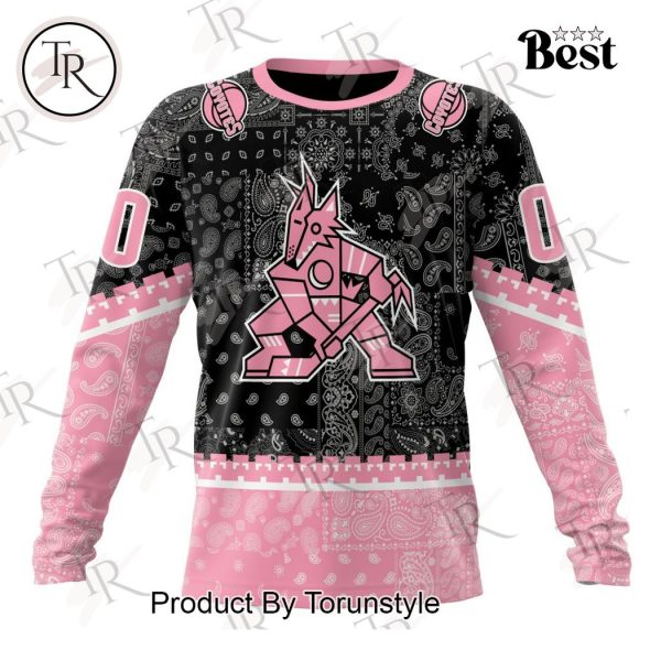 NHL Arizona Coyotes Special Pink Paisley Design Hoodie