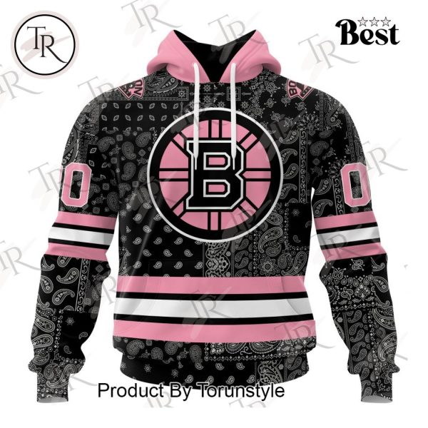 NHL Boston Bruins Special Pink Paisley Design Hoodie