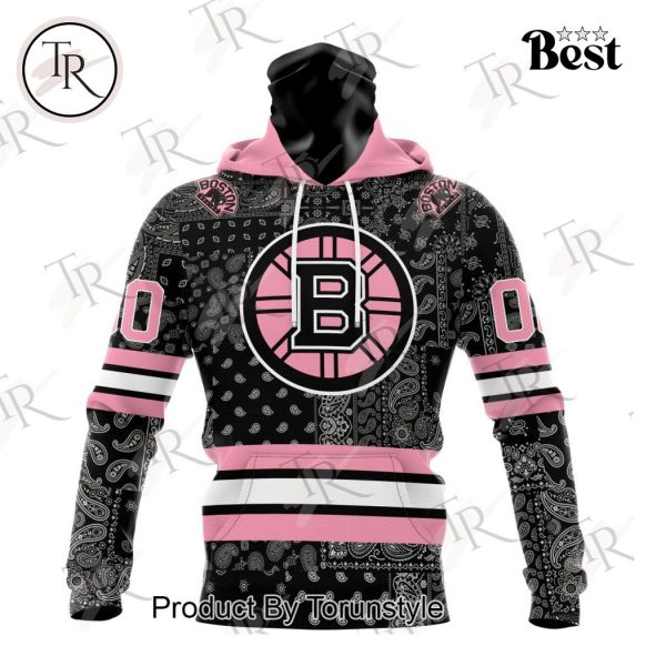 NHL Boston Bruins Special Pink Paisley Design Hoodie