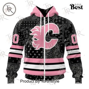 NHL Calgary Flames Special Pink Paisley Design Hoodie