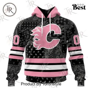 NHL Calgary Flames Special Pink Paisley Design Hoodie