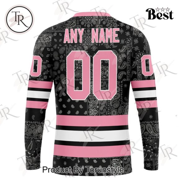 NHL Calgary Flames Special Pink Paisley Design Hoodie