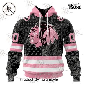 NHL Chicago Blackhawks Special Pink Paisley Design Hoodie