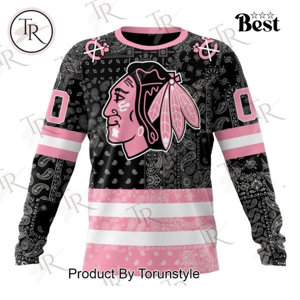 NHL Chicago Blackhawks Special Pink Paisley Design Hoodie