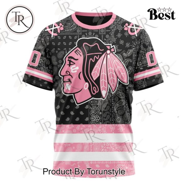 NHL Chicago Blackhawks Special Pink Paisley Design Hoodie