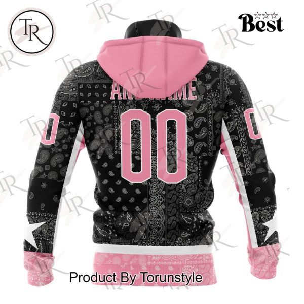 NHL Columbus Blue Jackets Special Pink Paisley Design Hoodie