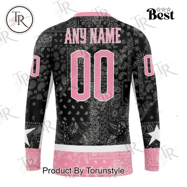 NHL Columbus Blue Jackets Special Pink Paisley Design Hoodie