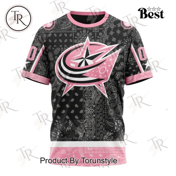 NHL Columbus Blue Jackets Special Pink Paisley Design Hoodie