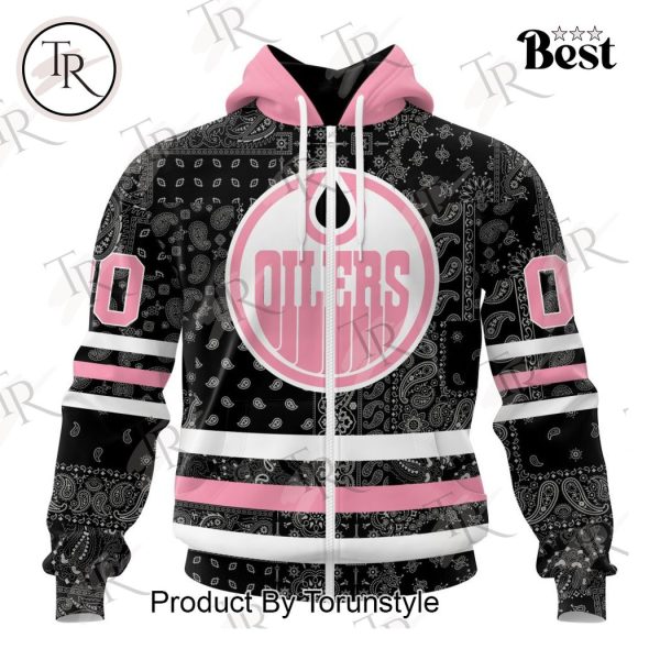 NHL Edmonton Oilers Special Pink Paisley Design Hoodie