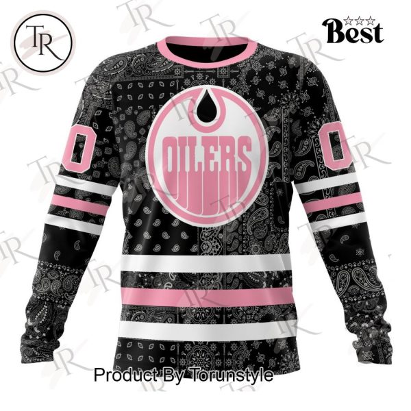 NHL Edmonton Oilers Special Pink Paisley Design Hoodie