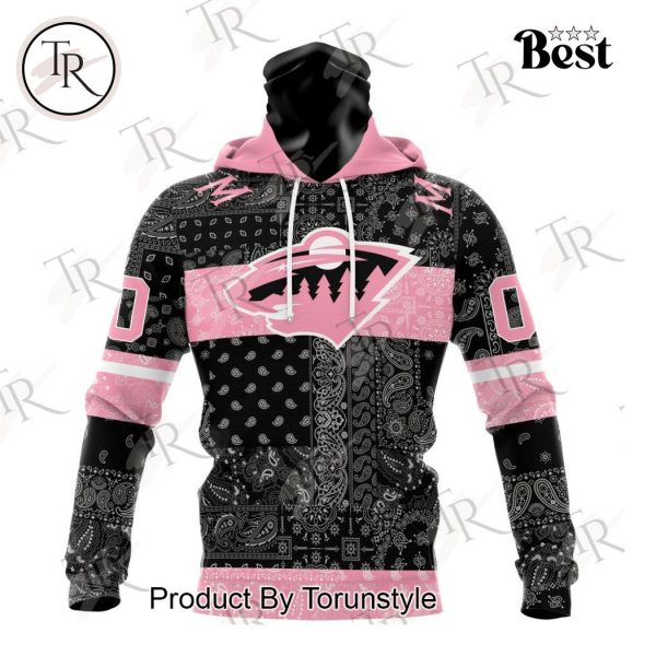 NHL Minnesota Wild Special Pink Paisley Design Hoodie