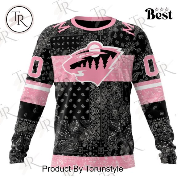 NHL Minnesota Wild Special Pink Paisley Design Hoodie