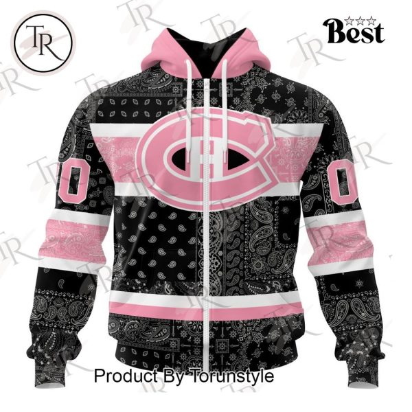 NHL Montreal Canadiens Special Pink Paisley Design Hoodie