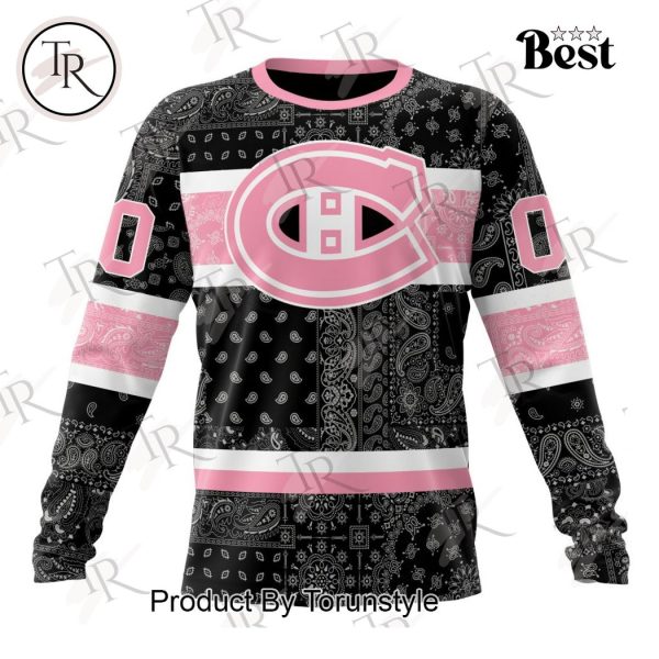 NHL Montreal Canadiens Special Pink Paisley Design Hoodie