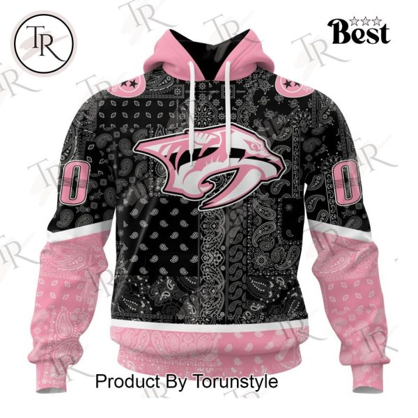 NHL Nashville Predators Special Pink Paisley Design Hoodie