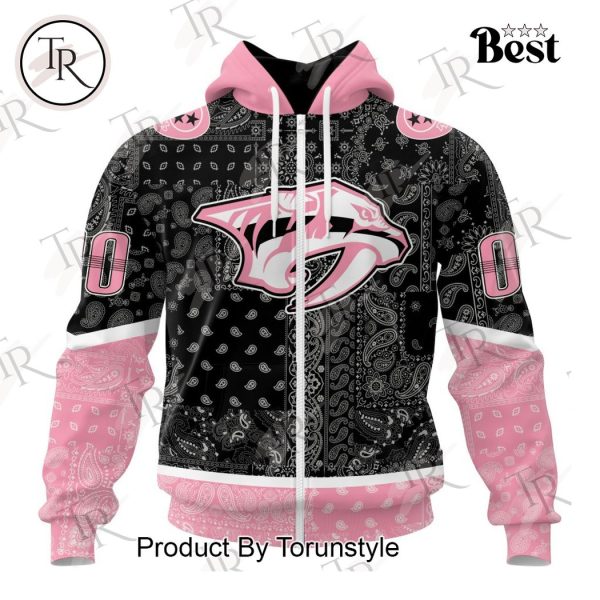 NHL Nashville Predators Special Pink Paisley Design Hoodie