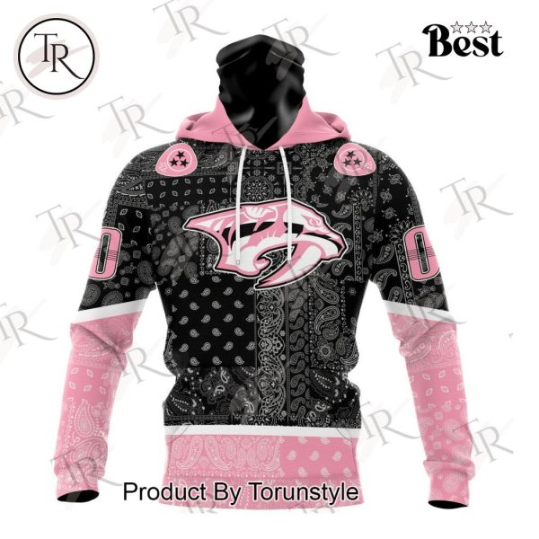 NHL Nashville Predators Special Pink Paisley Design Hoodie