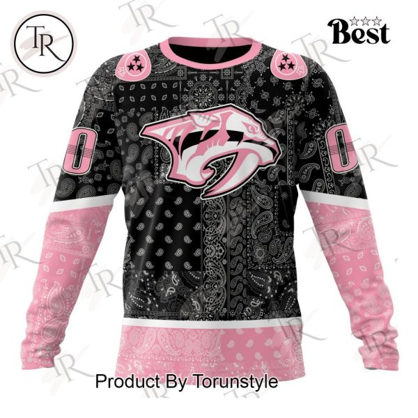 NHL Nashville Predators Special Pink Paisley Design Hoodie