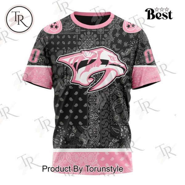 NHL Nashville Predators Special Pink Paisley Design Hoodie