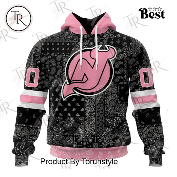 NHL New Jersey Devils Special Pink Paisley Design Hoodie