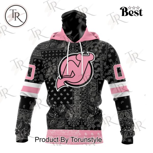 NHL New Jersey Devils Special Pink Paisley Design Hoodie