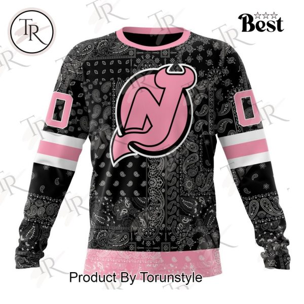 NHL New Jersey Devils Special Pink Paisley Design Hoodie