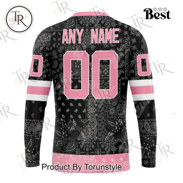 NHL New Jersey Devils Special Pink Paisley Design Hoodie