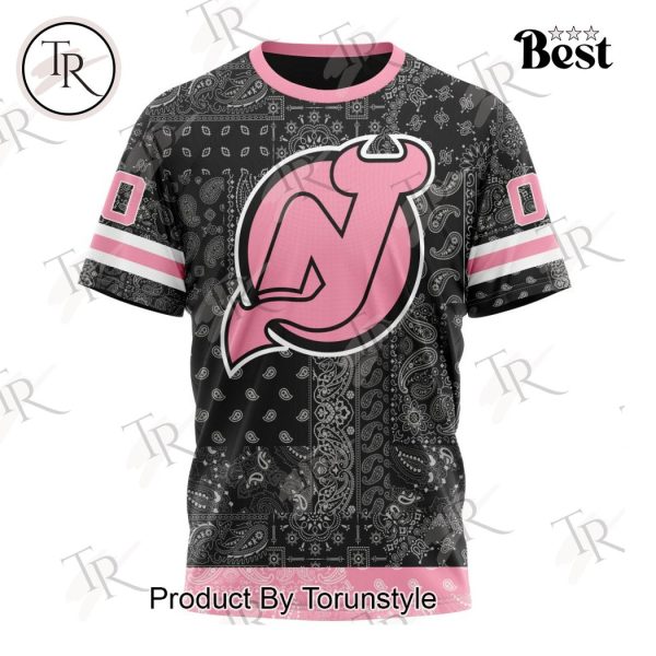 NHL New Jersey Devils Special Pink Paisley Design Hoodie