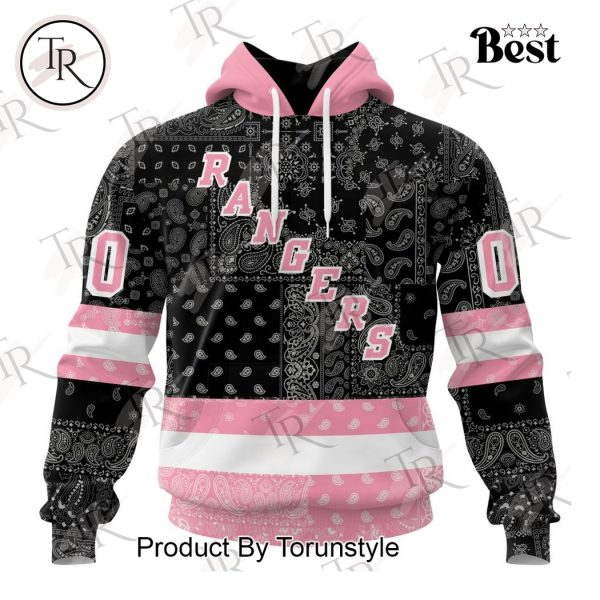 NHL New York Rangers Special Pink Paisley Design Hoodie