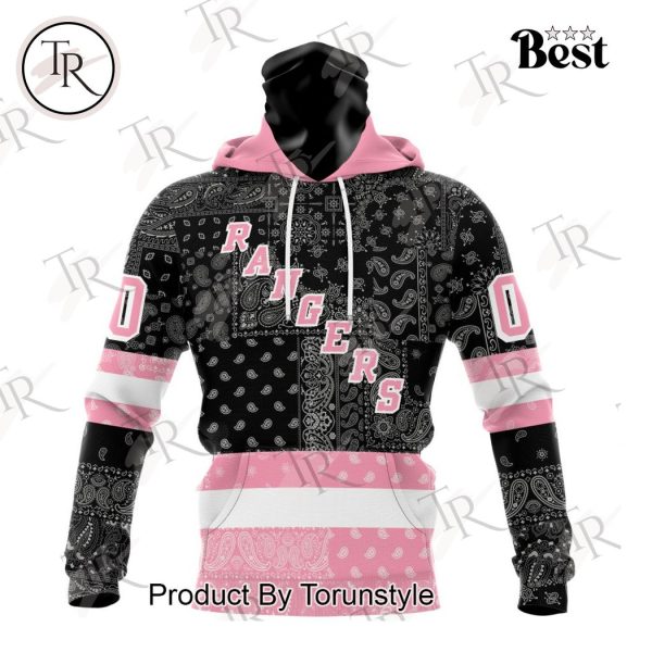 NHL New York Rangers Special Pink Paisley Design Hoodie