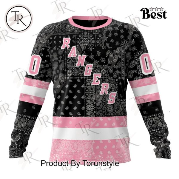 NHL New York Rangers Special Pink Paisley Design Hoodie