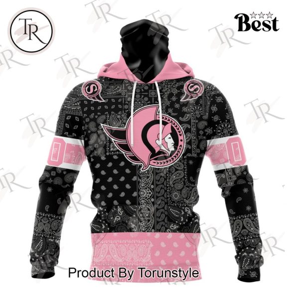 NHL Ottawa Senators Special Pink Paisley Design Hoodie