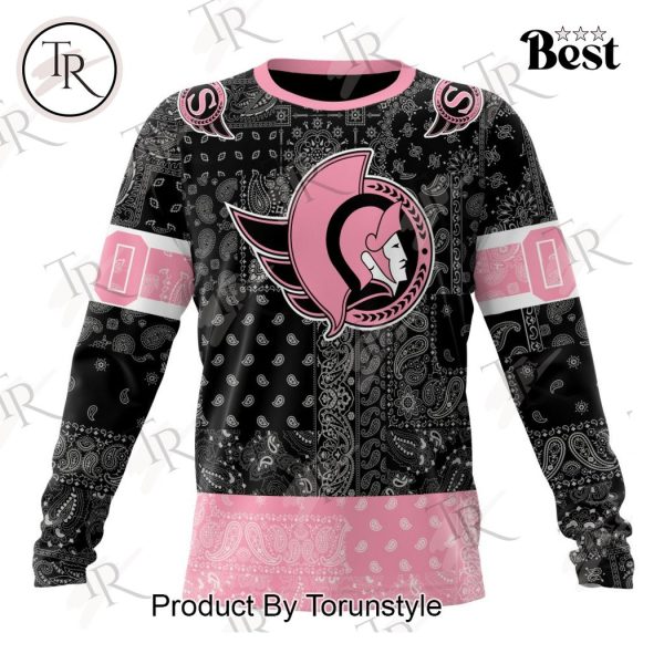 NHL Ottawa Senators Special Pink Paisley Design Hoodie